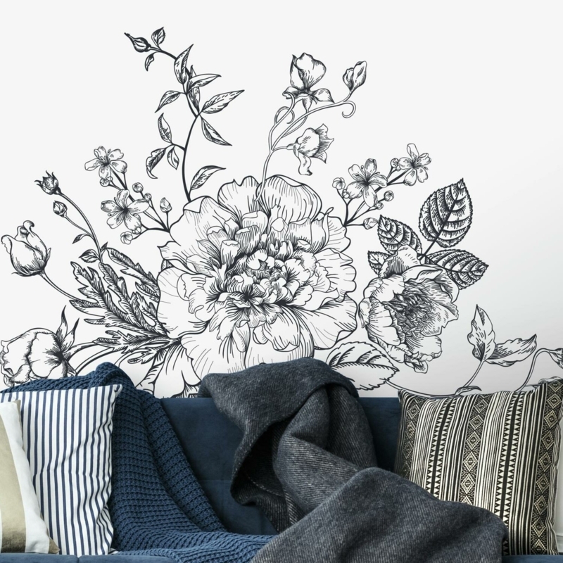 Peonies and Vines Wall Decal Set