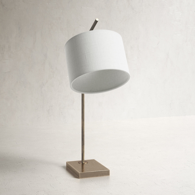 Geometric Table Lamp with Antique Brass Base