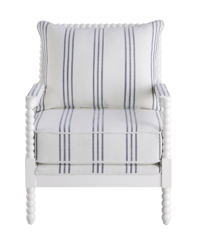 Nautical Accent Chair with Striped Cushions