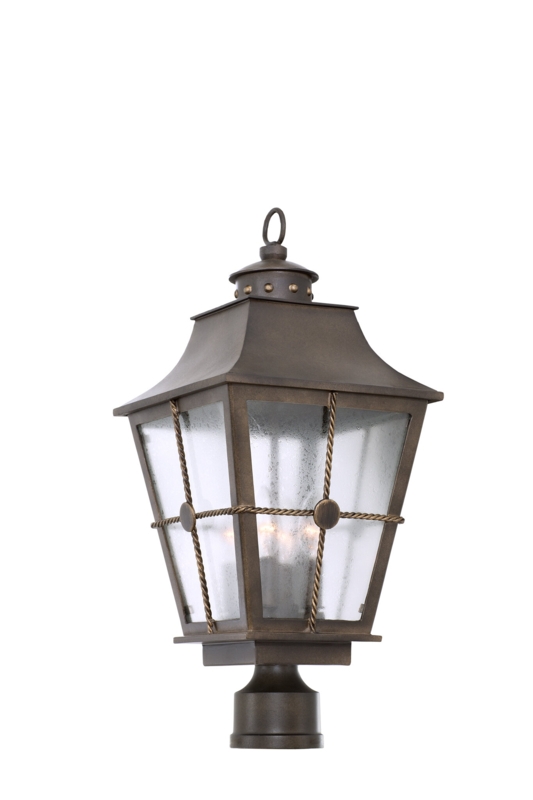 Aged Bronze Outdoor Light with Clear Cloud Glass