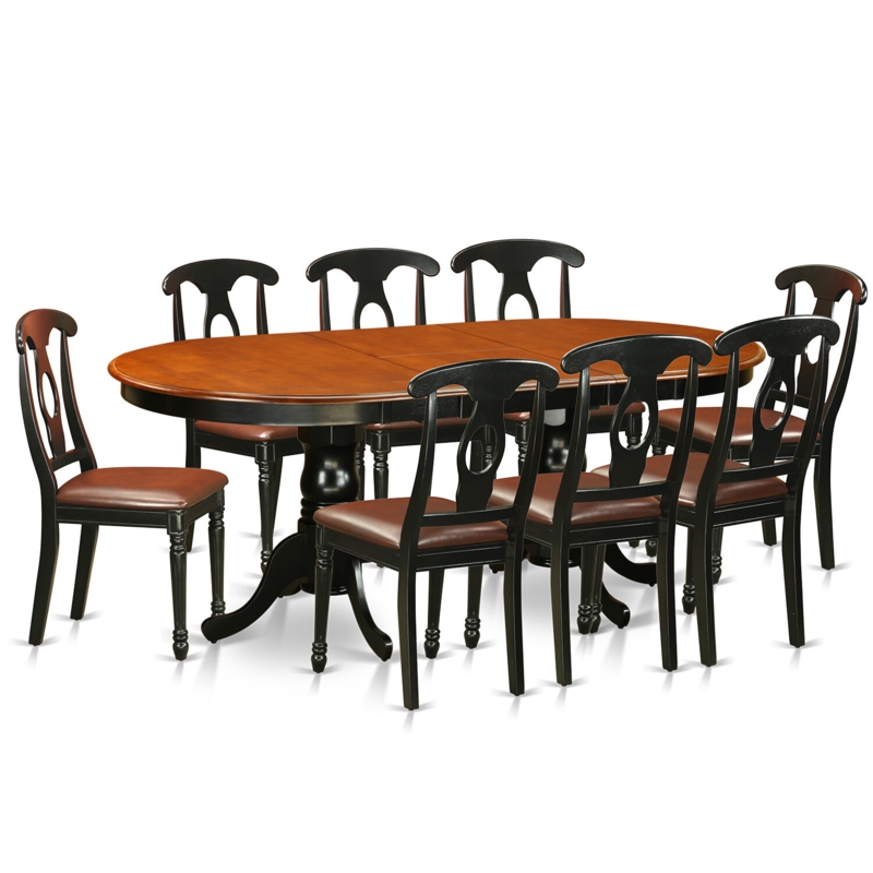 Countryside Oval Dining Room Set with Faux Leather Seats