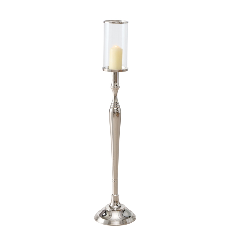 Elegant Pillar Candle Holder with Glass Sleeve