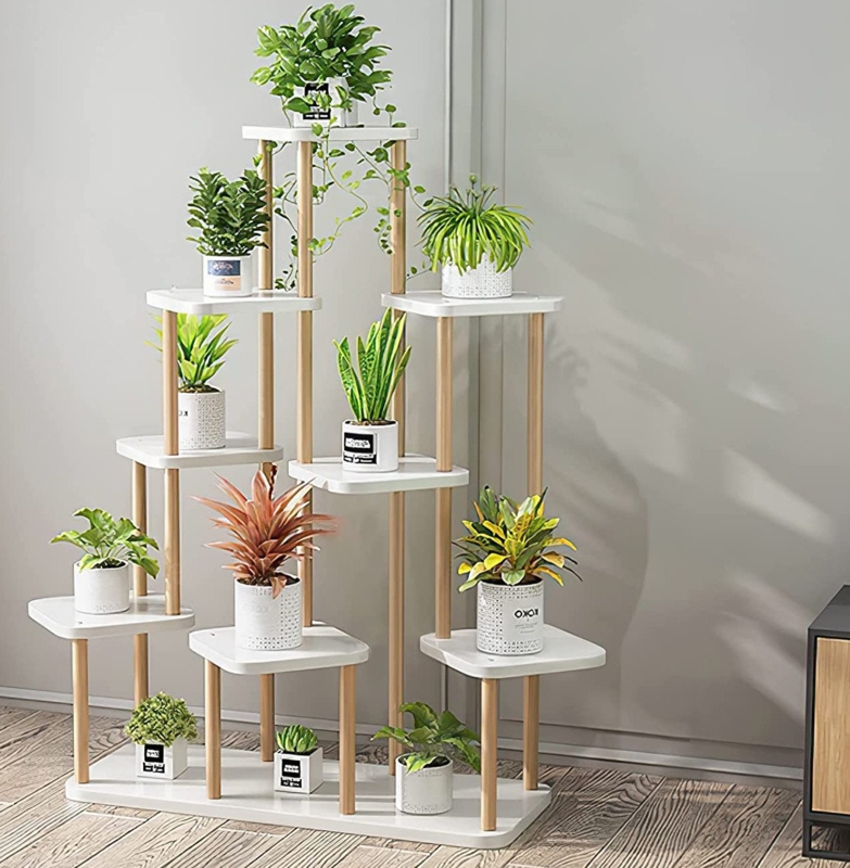 Multifunctional Wood Floor-Standing Plant Stand