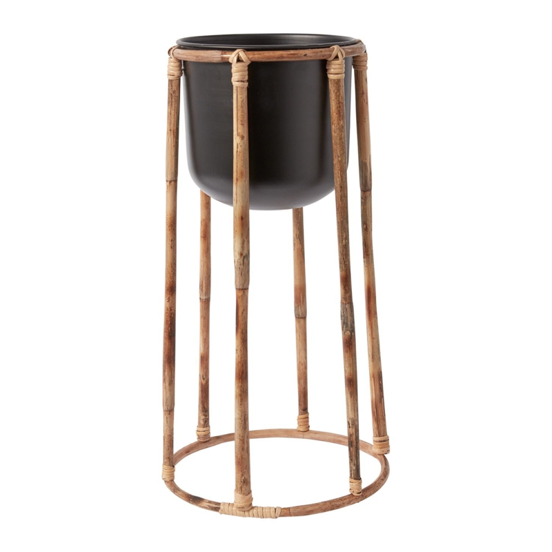 Elevated Wood and Metal Plant Stand