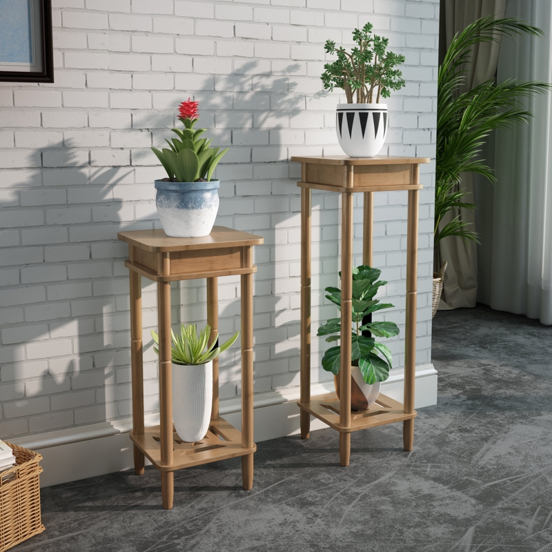 2-Tier Bamboo Plant Stand