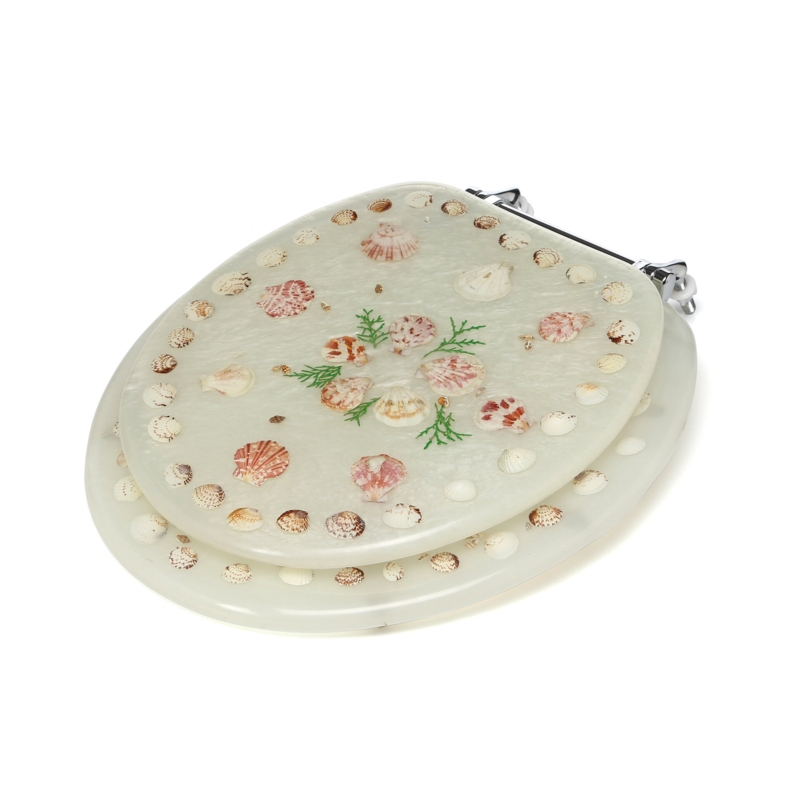 Round Pearl and Shells Toilet Seat