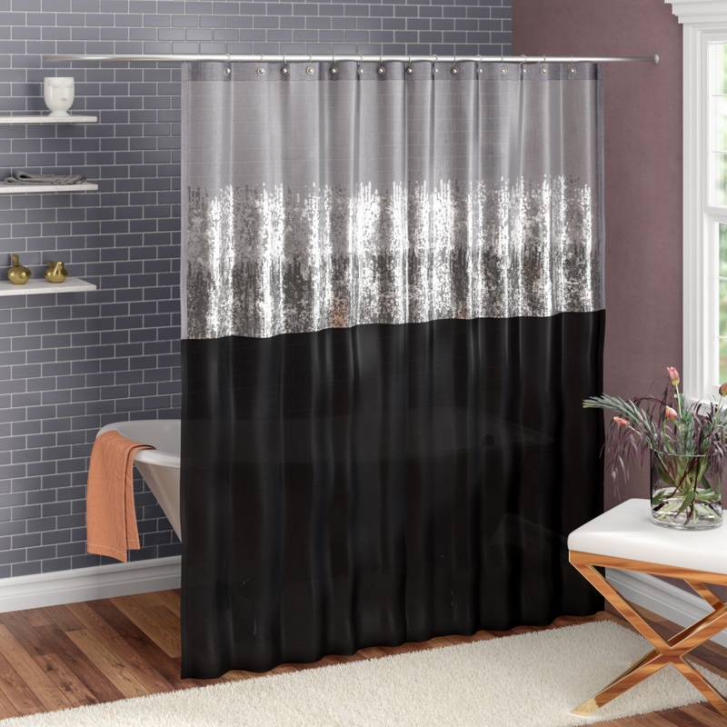 Two-Tone Sequined Shower Curtain