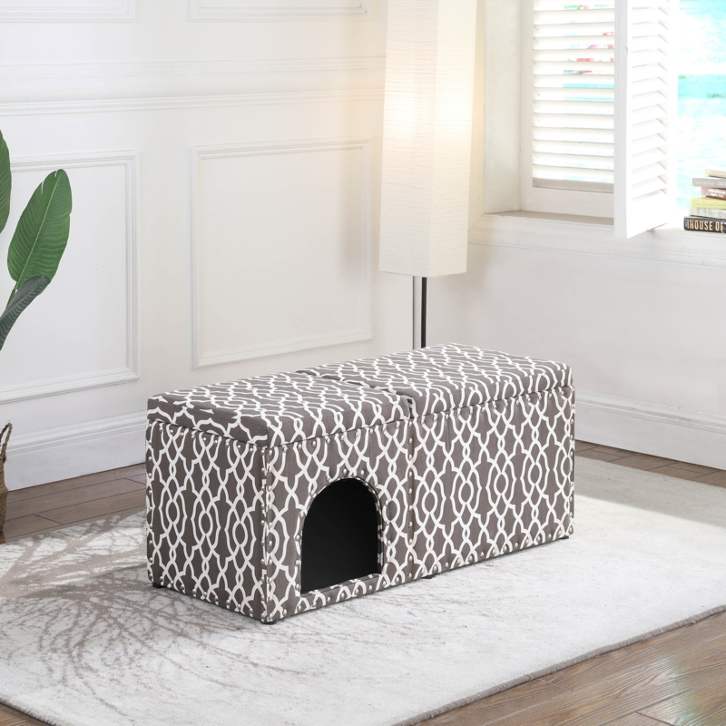 Pet House Ottoman with Moroccan Print