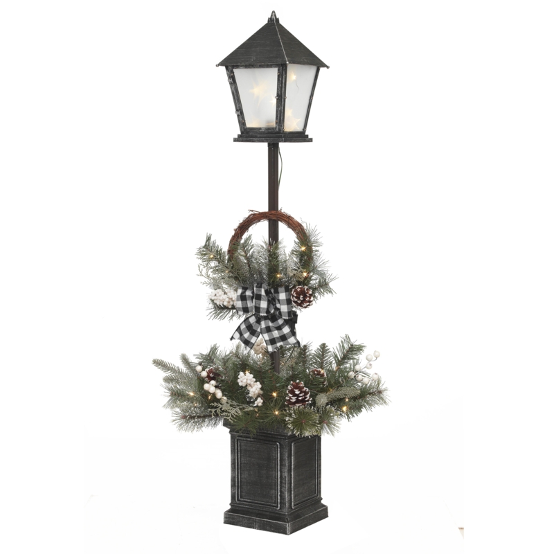 Classic Christmas Street Lamp Post with LED Lights