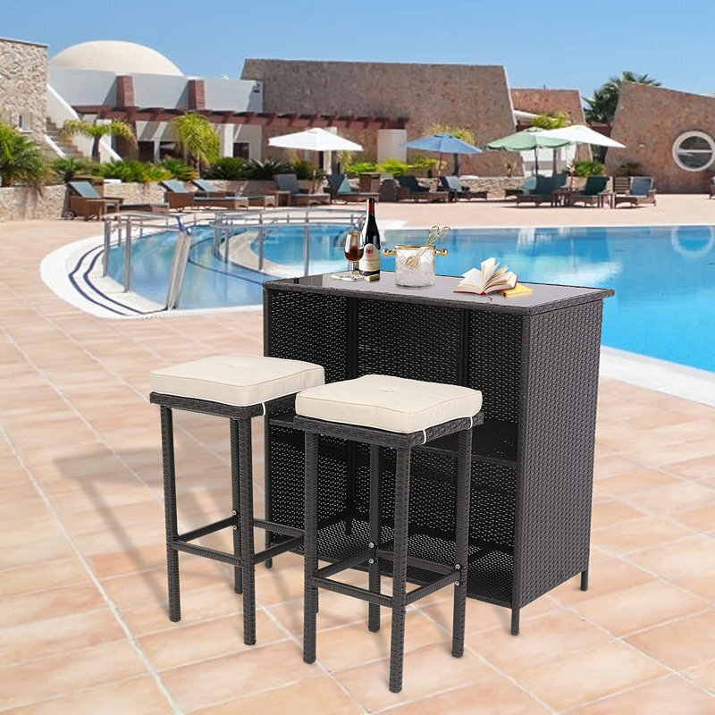 Rattan Outdoor Pool Bar Set