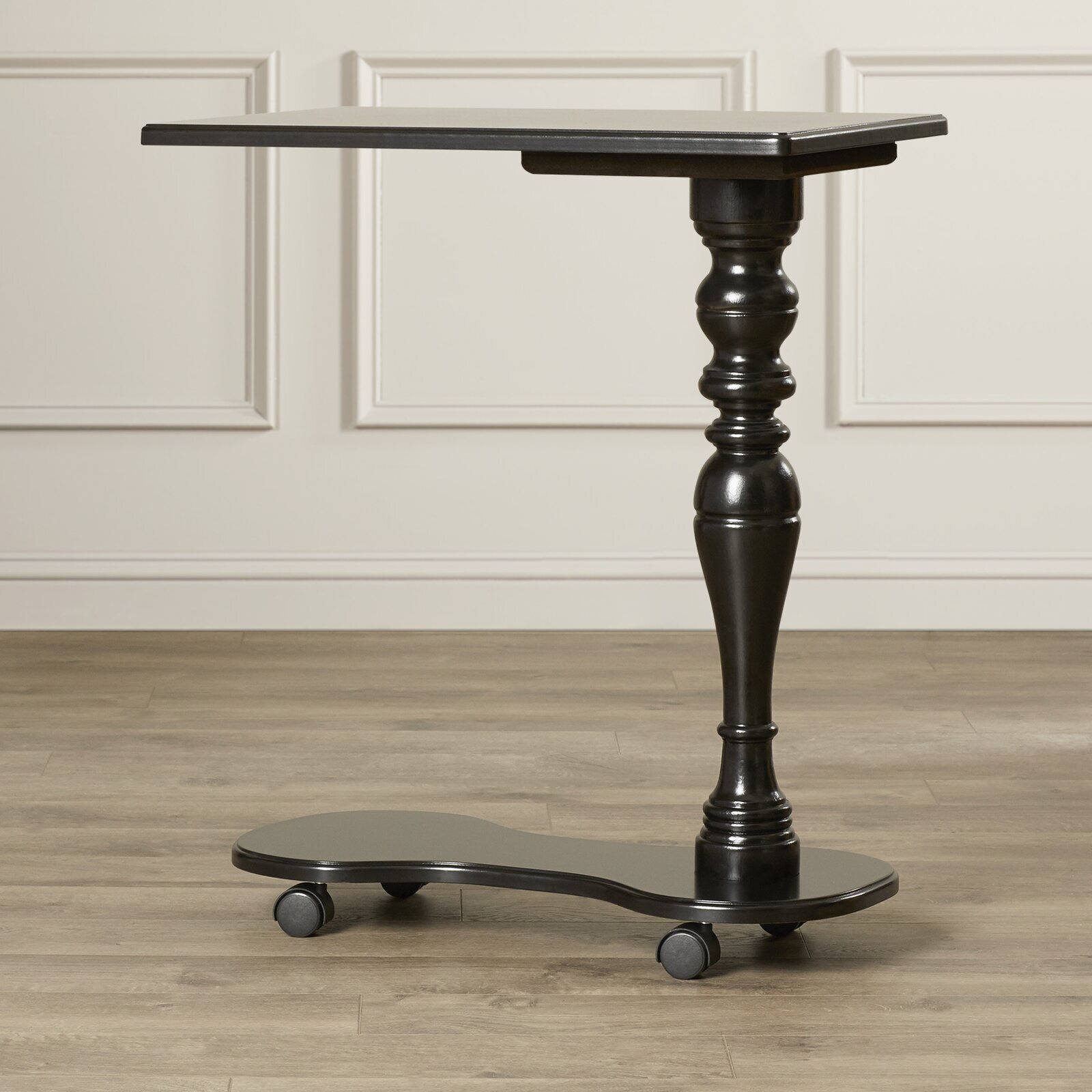 Rectangular Black Pedestal Side Table