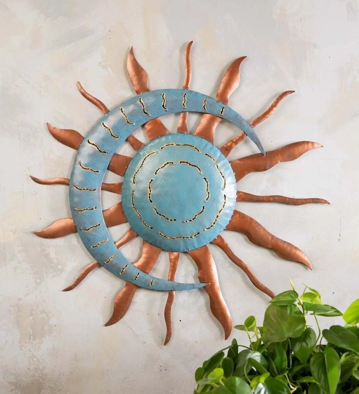 Recycled Moon and Sun Wall Décor