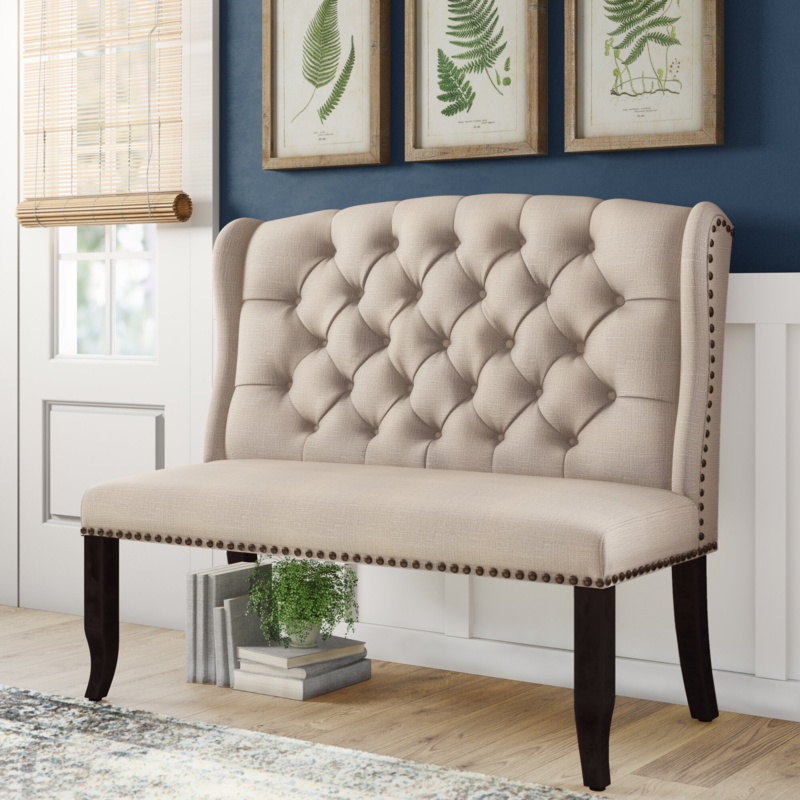 Wingback Bench with Contrast Design