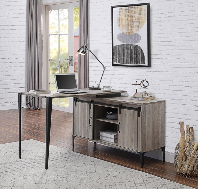 Sleek Solid Wood Desk with Storage