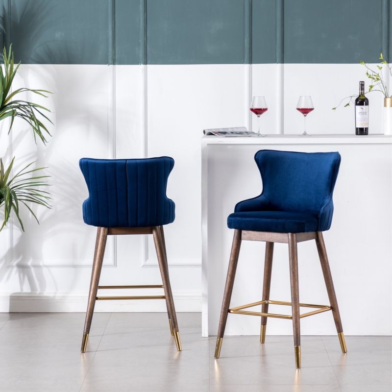 Fabric Upholstered Counter Height Wingback Stools