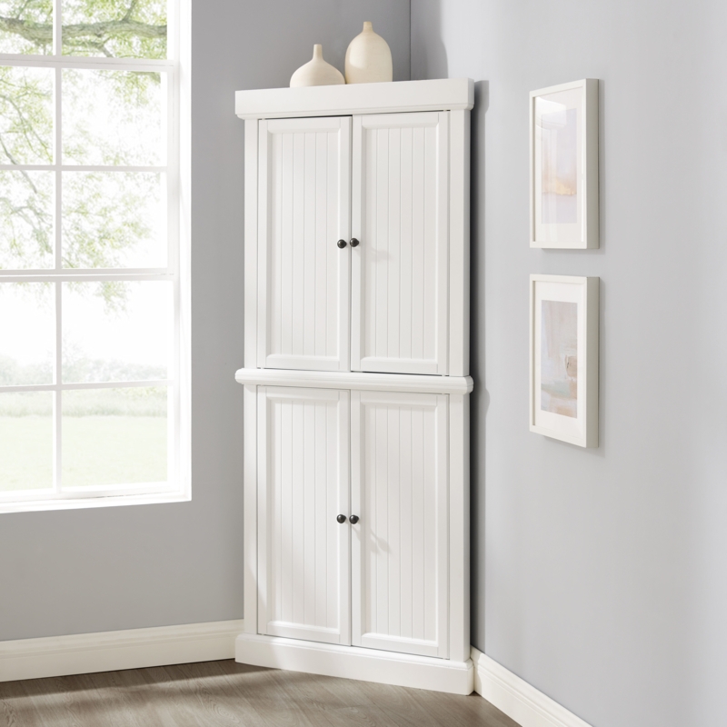 Stackable Corner Pantry with Beadboard Details