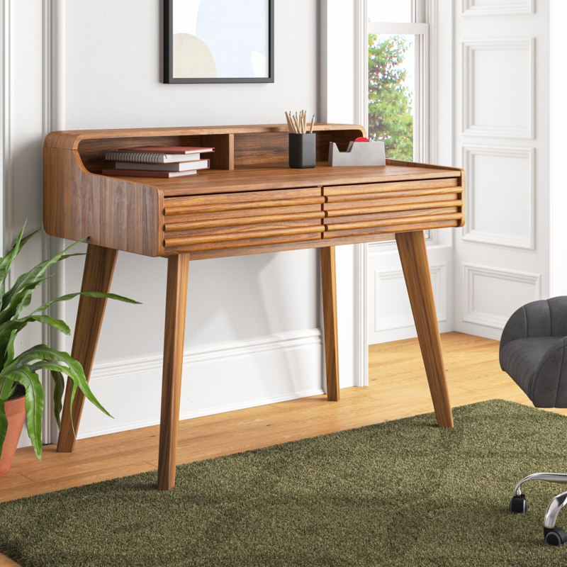 Retro-Inspired Writing Desk with Drawers