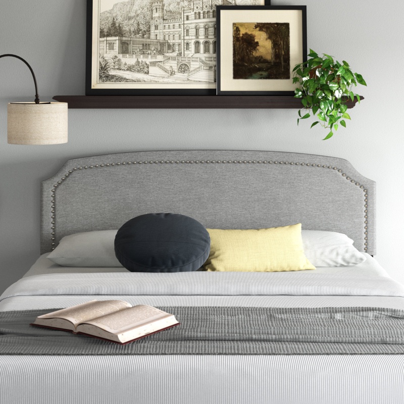 Scooped Silhouette Upholstered Headboard