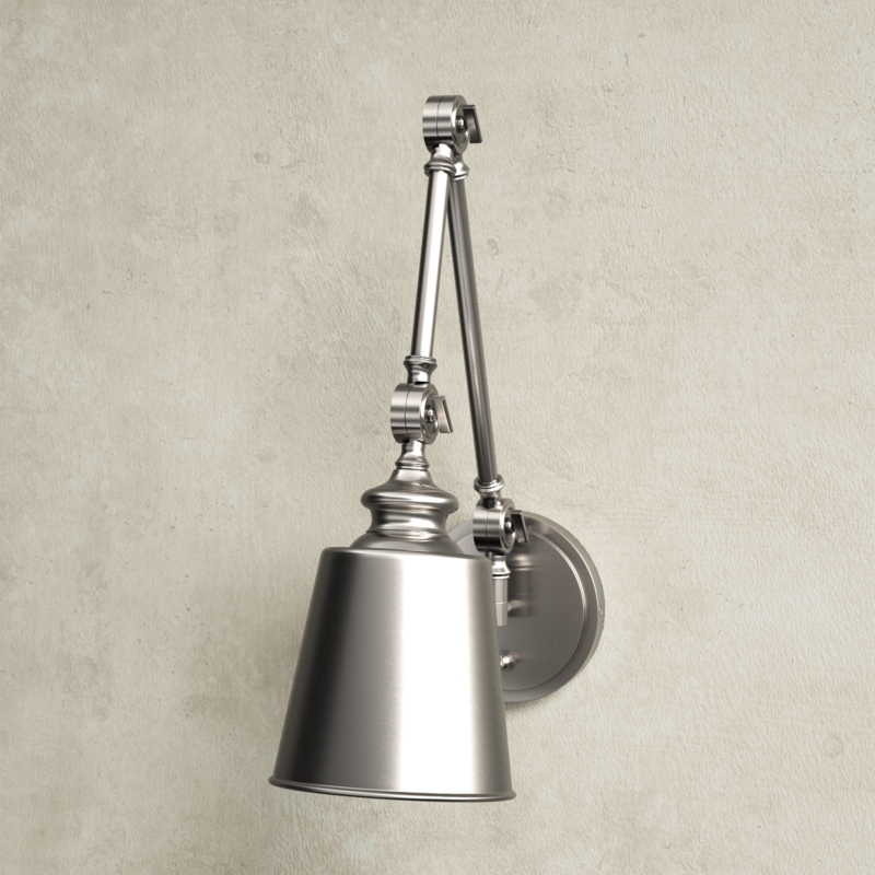 Swing-Arm Sconce with Adjustable Metal Shade