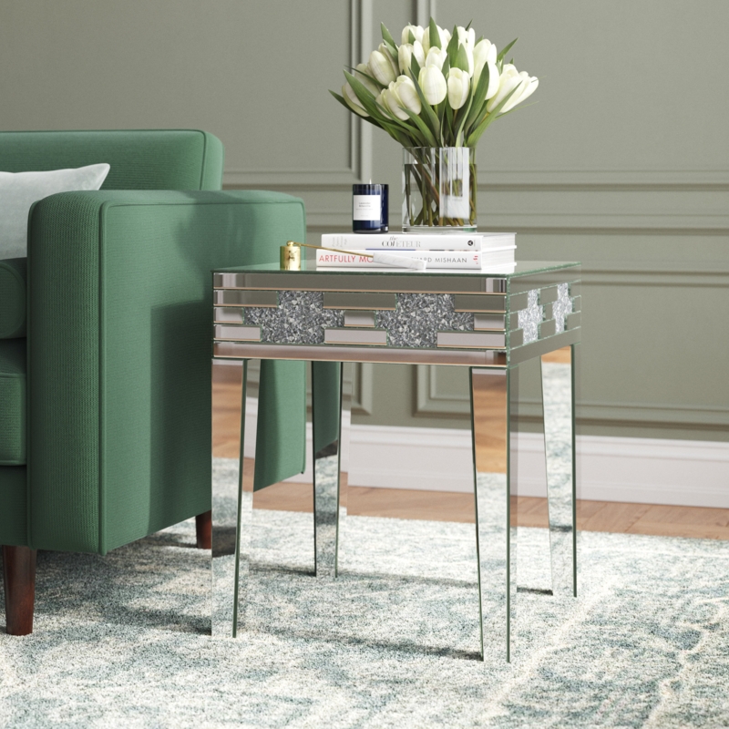 Rollins End Table with Glam Flair