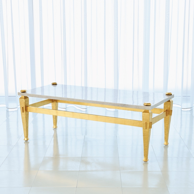 Chiseled Iron Leg Side Table