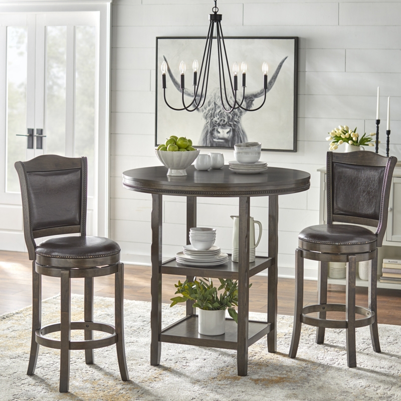 Distressed Bar Height Table and Barstools Set