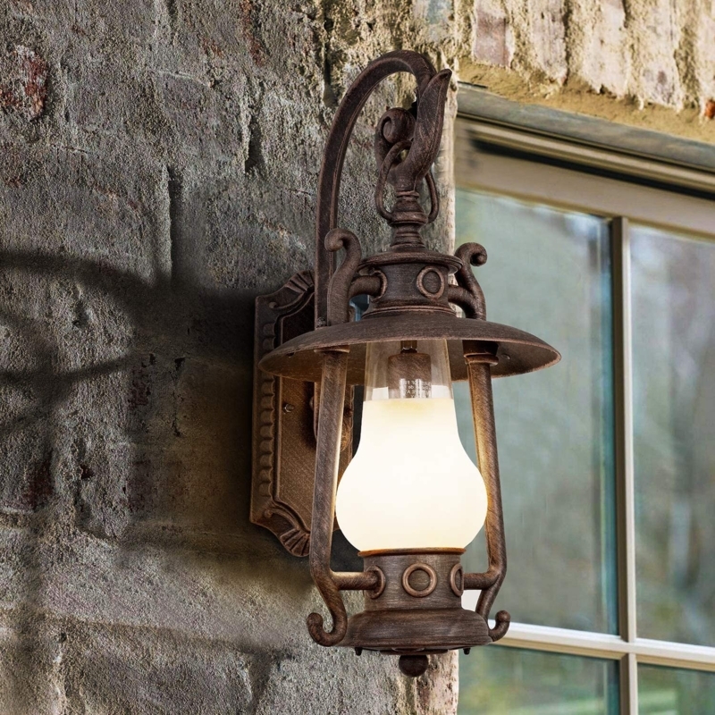 Rustic Lantern Wall Sconce Outdoor Large