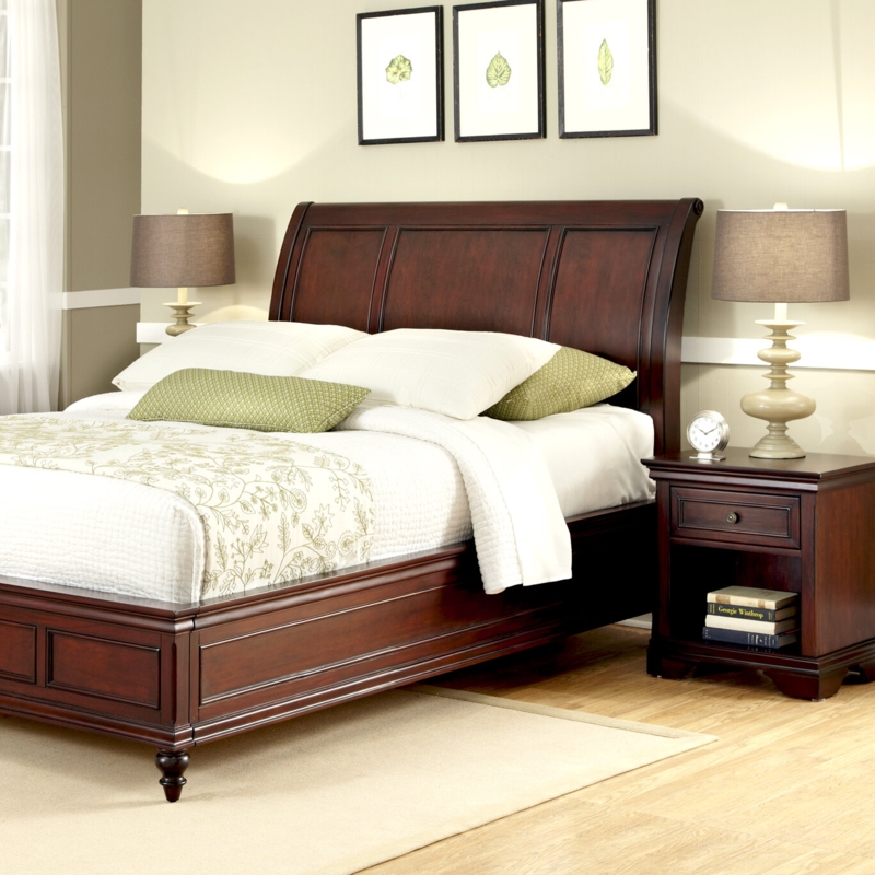 King Sleigh Bed and Nightstand Set