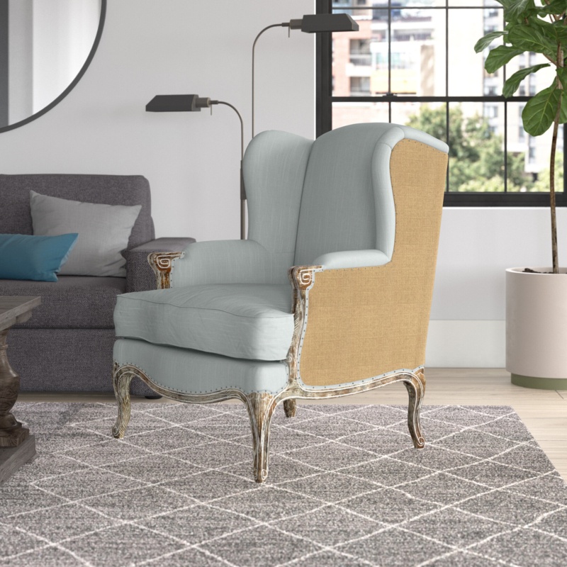 Rotan Upholstered Wingback Chair