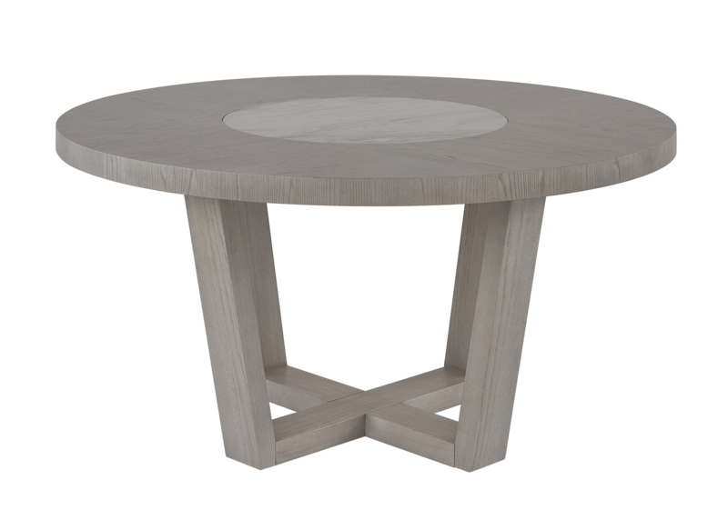 Round Marble Dining Table with Geometric Base