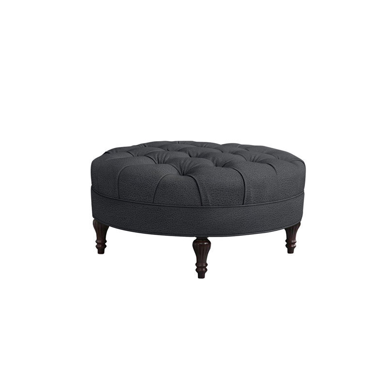 Round leather ottoman coffee table