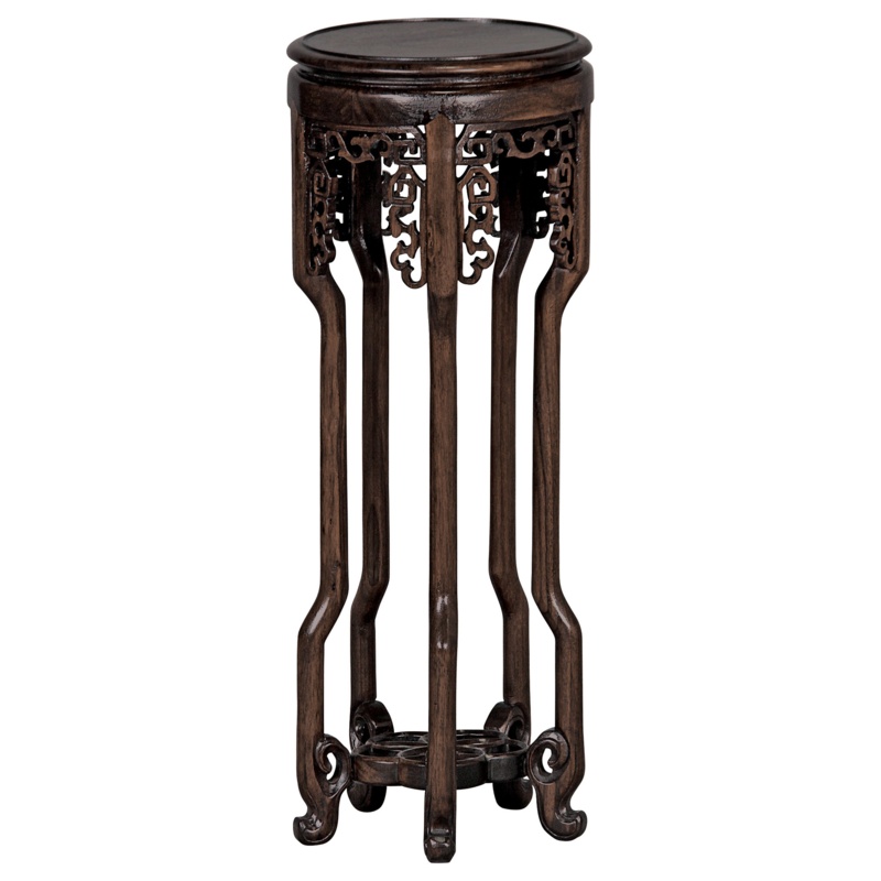 Hand-carved Mahogany Pedestal with Filigree Detail