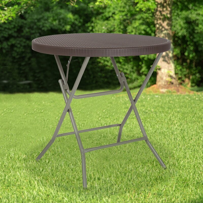 Round Rattan Foldable Table