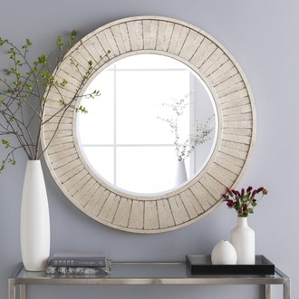 Large Round Wood Mirror - Foter