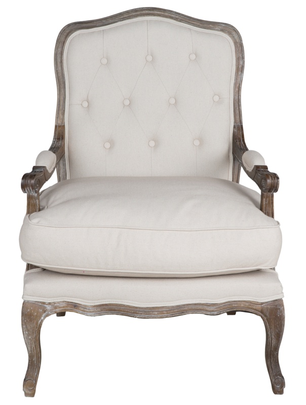 Louis XV-Style Armchair with Button Tufting