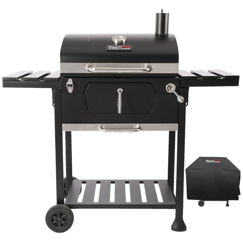 24-Inch Charcoal Grill with Adjustable Pan