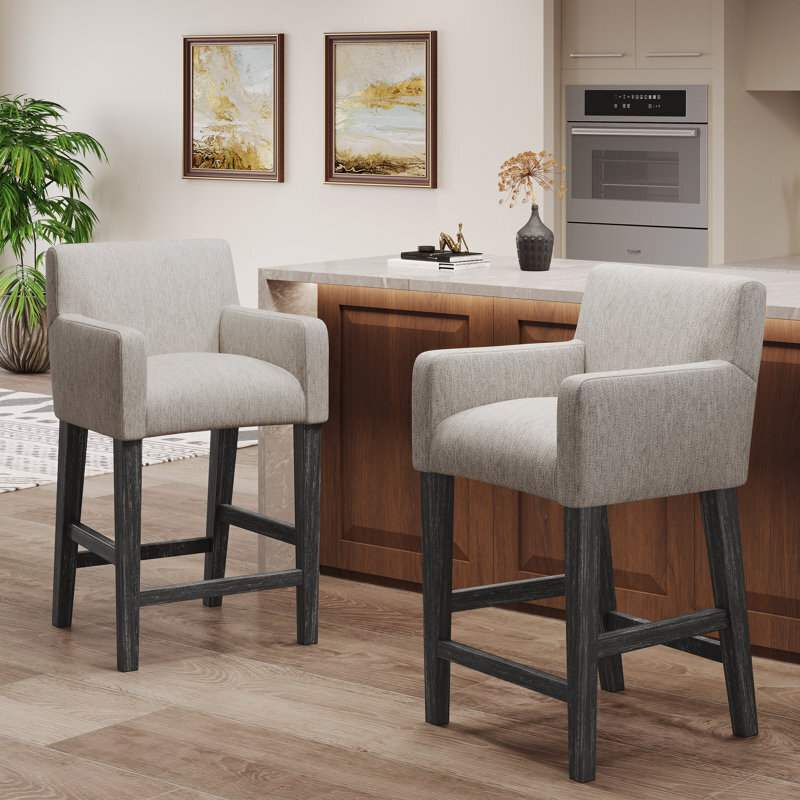 Rubberwood counter stools with backs