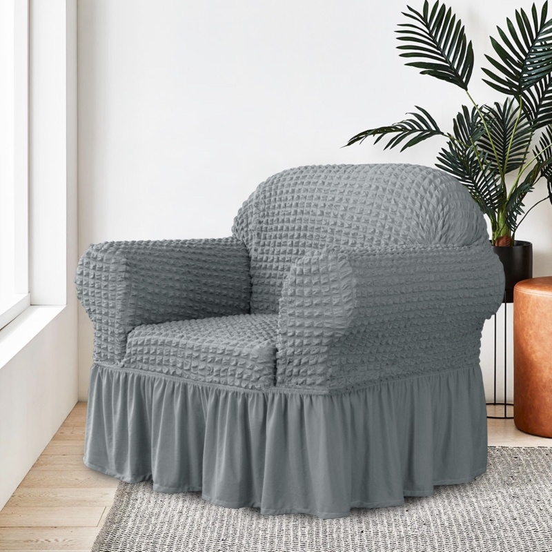 Ruffle Skirt Country Style Box Cushion Armchair Slipcover