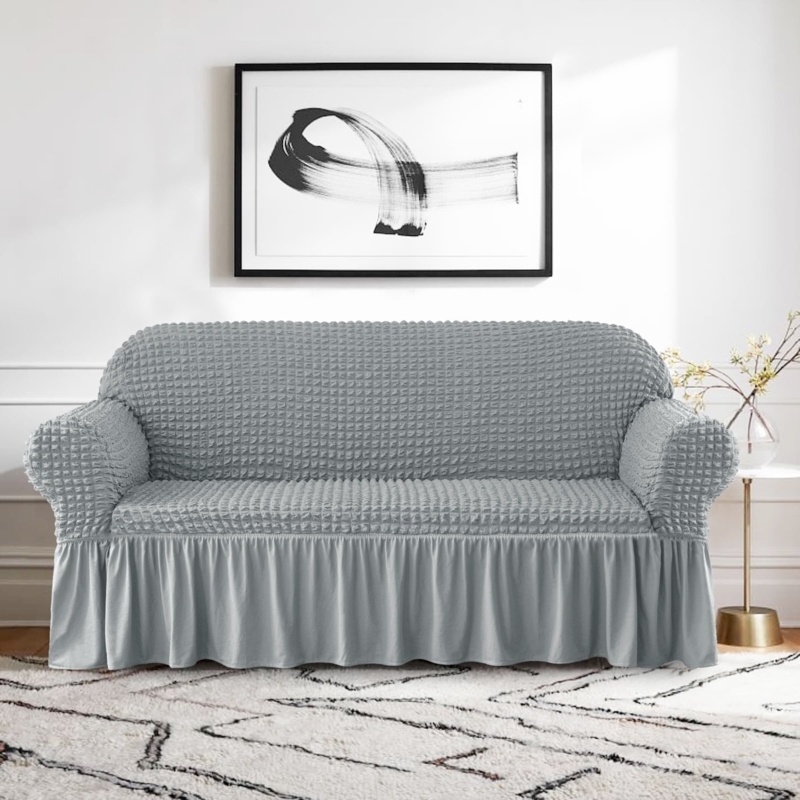 Ruffle Skirt Country Style Box Cushion Loveseat Slipcover