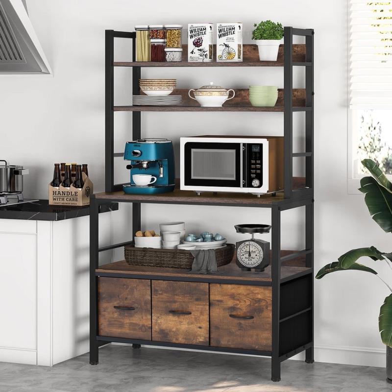 Baker's Rack with Storage and Shelves