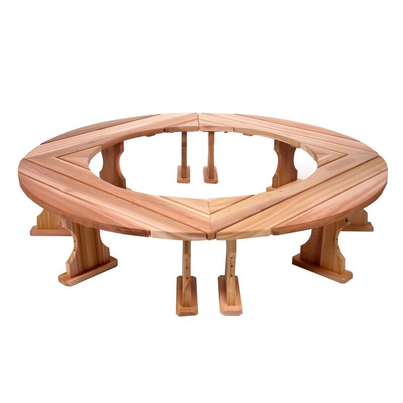 Rustic cedarwood circular bench