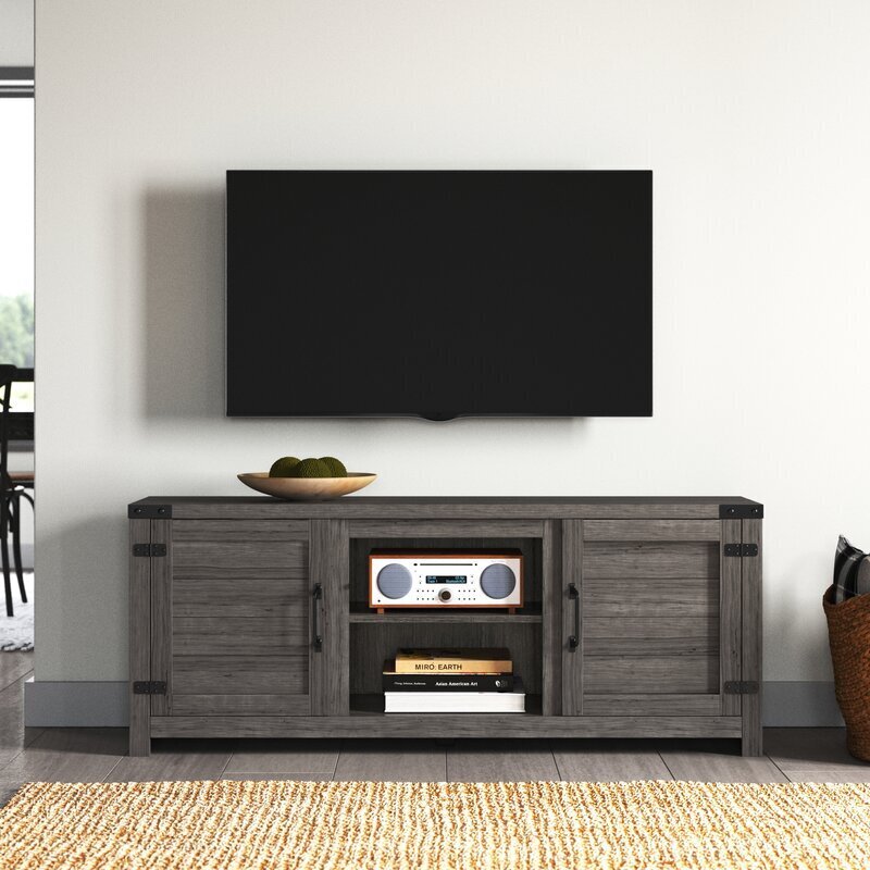 Rustic TV cabinet with back panel