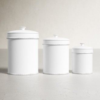Tabletops Gallery Diior 3-Piece Ceramic Kitchen Canister Set with Ceramic Lids, Gloss