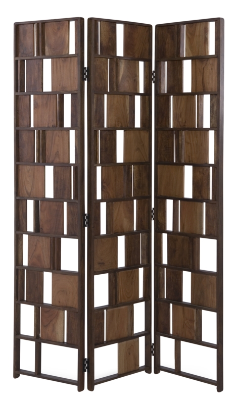 Unique 3-Panel Wooden Room Divider