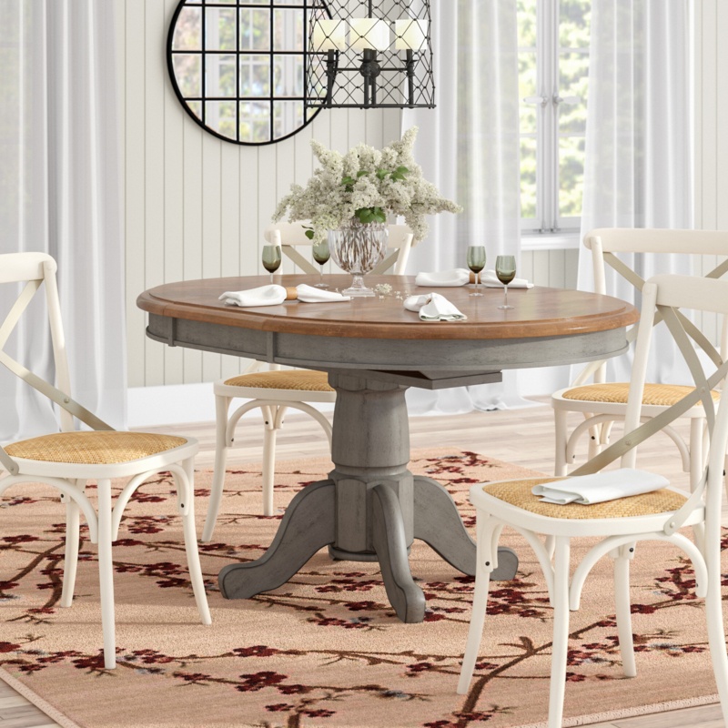 Country Cottage Oval Dining Table with Leaf