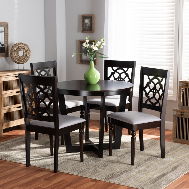 Contemporary Dining Set with Cut-Out Back Chairs