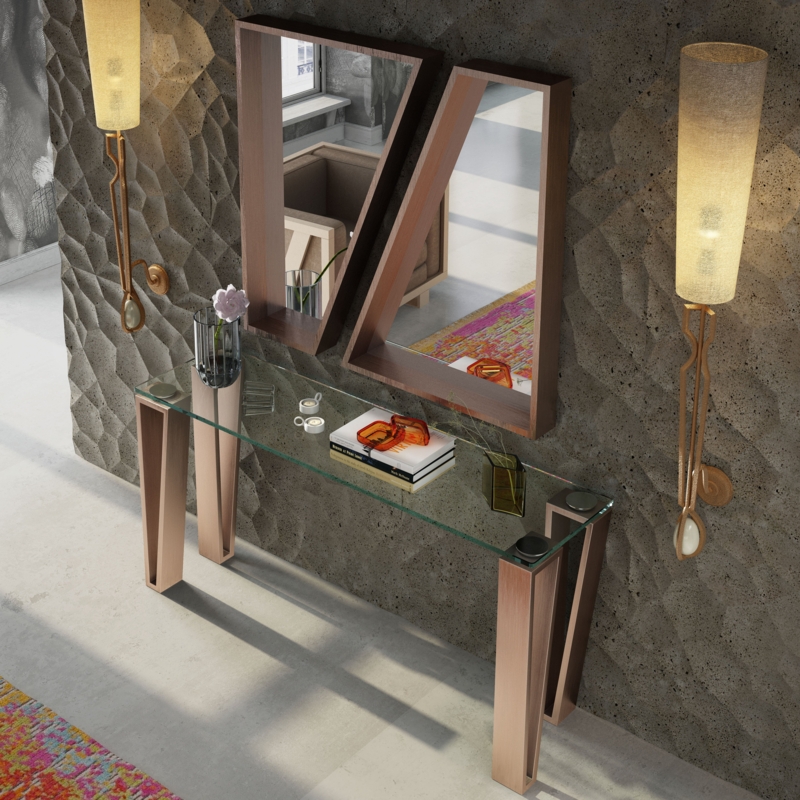 Luxurious Console and Mirror Set