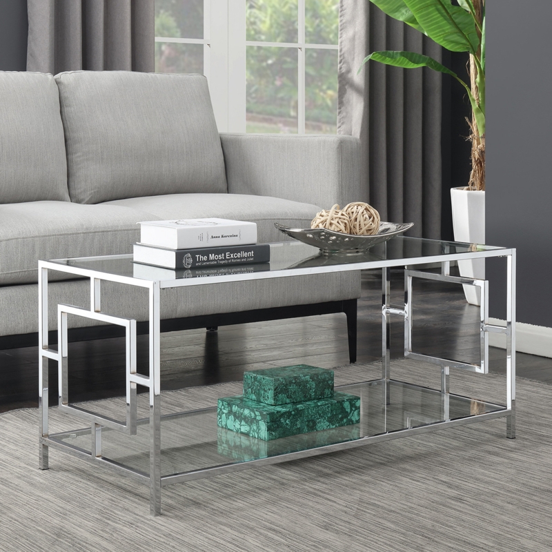 Coffee Table with Storage and Geometric Design