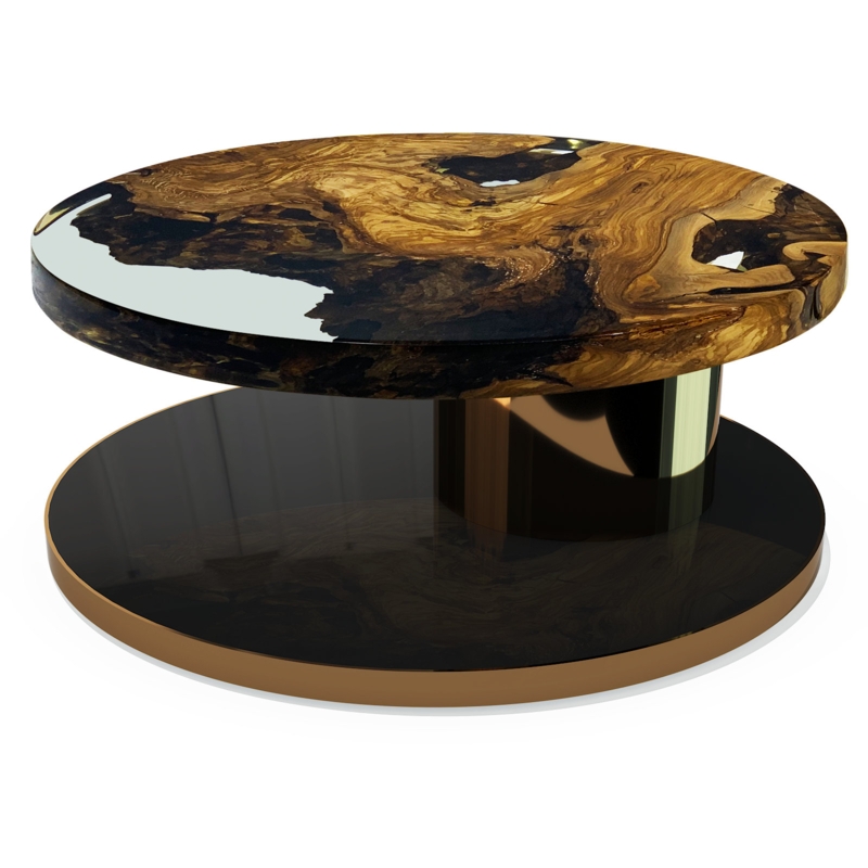 Unique Handcrafted Wood and Resin Table