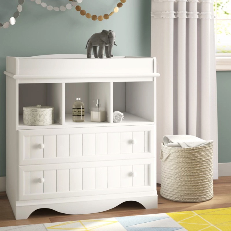 Country Style Changing Table with Storage